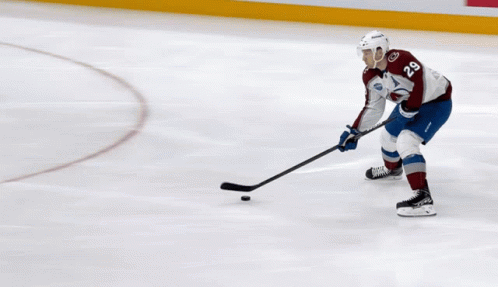 Hockey Player Number 42 Skating