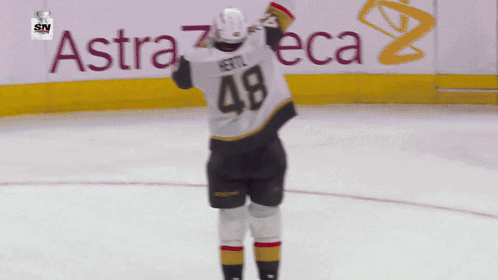Hockey Player Number 48 on Ice