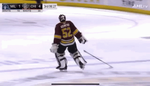 Hockey Player Number 52 Skating
