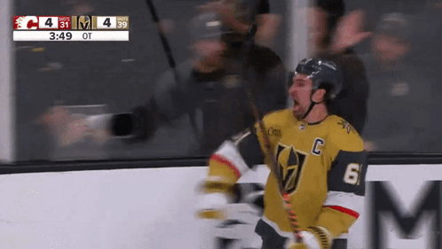 Hockey Player Number 6 Celebrating