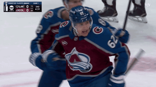 Hockey Player Number 62 Celebrating