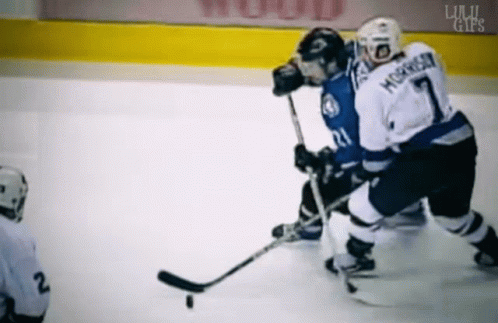 Hockey Player Number 7 Fighting