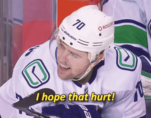 Hockey Player Number 70 Saying I Hope That Hurt