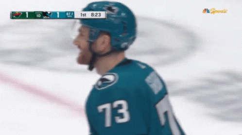 Hockey Player Number 73 on Ice