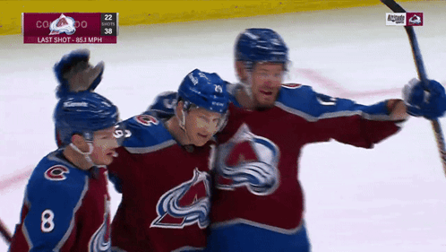 Hockey Player Number 8 Celebrates Goal