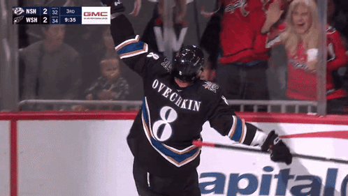 Hockey Player Number 8 Celebrating