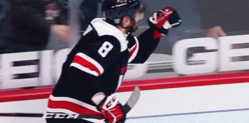 Hockey Player Number 8 Celebrating