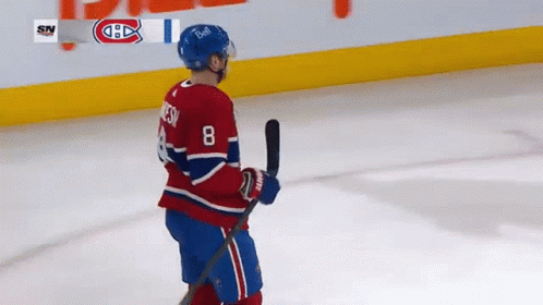 Hockey Player Number 8 Holding Stick GIF
