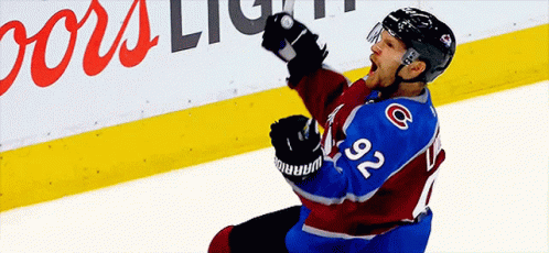 Hockey Player Number 82 Celebrating