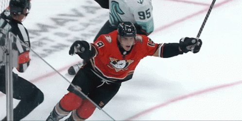Hockey Player Number 95 Flying GIF