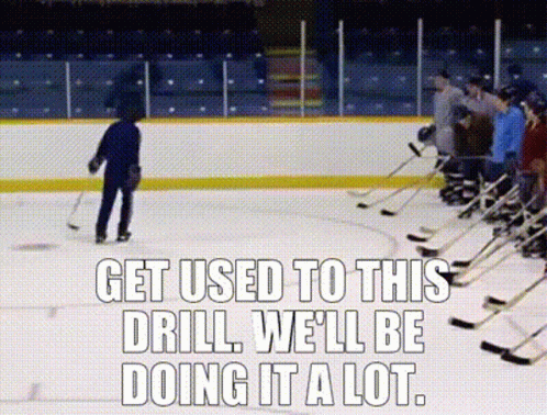 Hockey Player on Ice: Get Used to This Drill