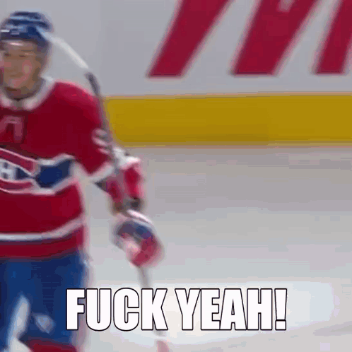 Hockey Player Saying Fuck Yeah