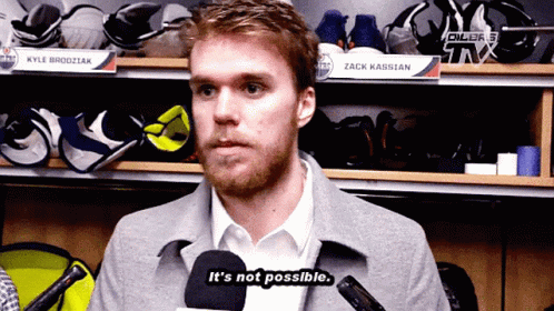 Hockey Player Saying Not Possible GIF