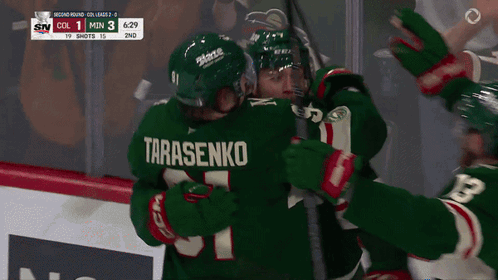Hockey Player Tarasenko Hugging Teammate