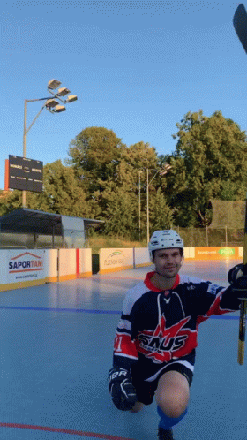 Hockey Player Warming Up GIF