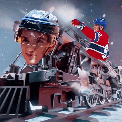 Hockey Player Wearing Bauer Helmet
