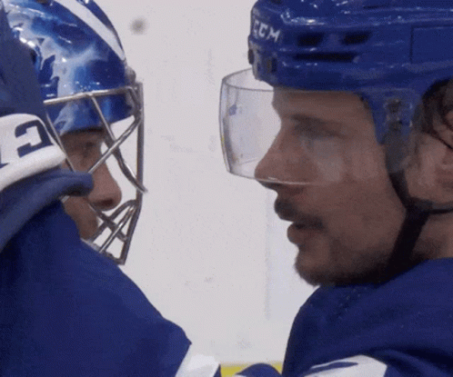 Hockey Player Wearing CCM Helmet GIF
