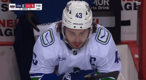 Hockey Player Wearing Helmet 43