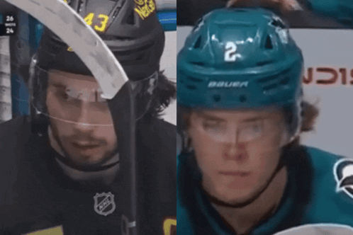 Hockey Player Wearing Helmet Number 2