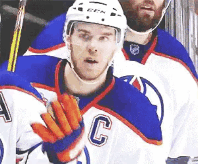 Hockey Player Wearing Jersey Number C GIF