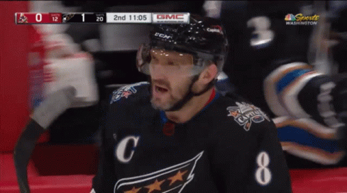 Hockey Player Wearing Jersey with C