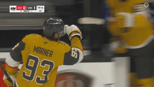Hockey Player Wearing Marner 93 Jersey GIF