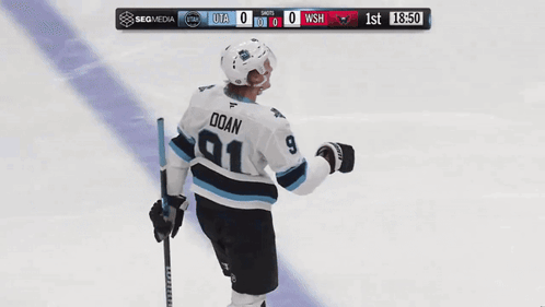 Hockey Player Wearing Number 01 Jersey