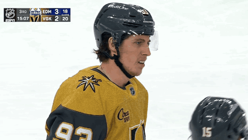 Hockey Player Wearing Number 16 GIF