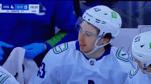 Hockey Player Wearing Number 43 Jersey