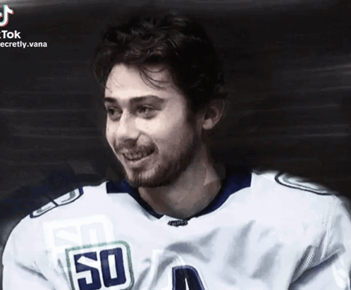 Hockey Player Wearing Number 50 Jersey