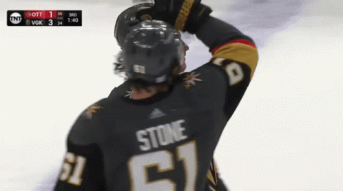 Hockey Player Wearing Number 61 Jersey GIF