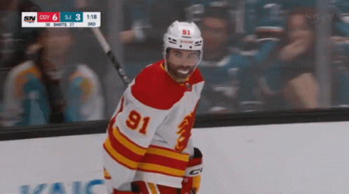 Hockey Player Wearing Number 91 Jersey
