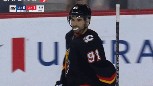 Hockey Player Wearing Number 91 Jersey