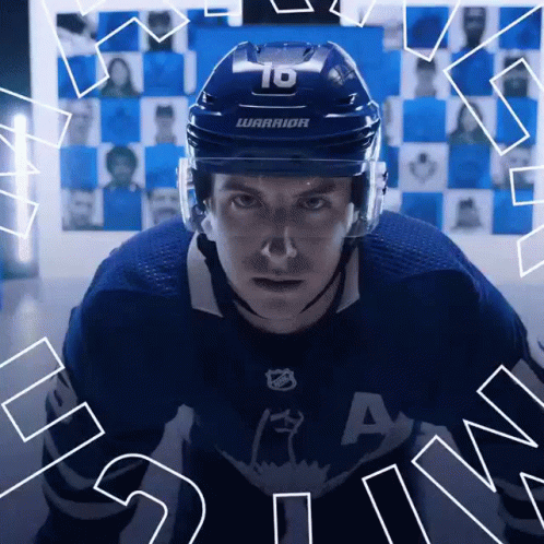 Hockey Player Wearing Warrior Helmet GIF