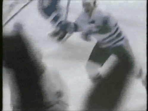 Hockey Player White Jersey Fight Black and White