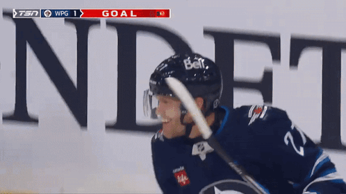 Hockey Player with Bell Helmet