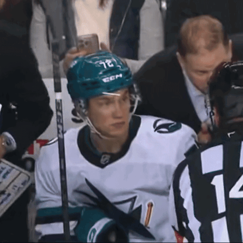 Hockey Player With CCM Helmet GIF