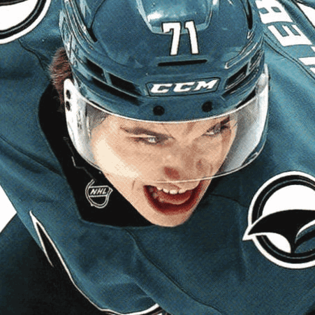 Hockey Player with CCM Helmet
