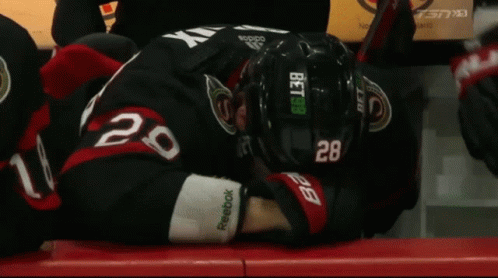 Hockey Player with Giroux on Helmet