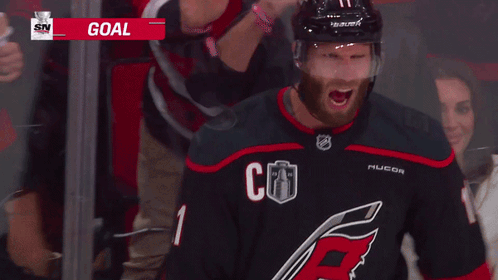 Hockey Player With Goal Helmet GIF