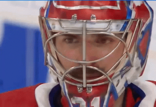 Hockey Player With Number 21 Helmet