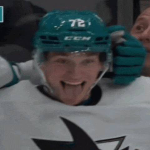 Hockey Player With Number 72 Helmet GIF