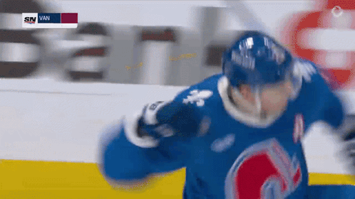 Hockey Player with Van on Jersey