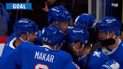 Hockey Players Celebrating Goal