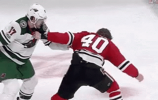 Hockey Players Fighting on Ice Number 40