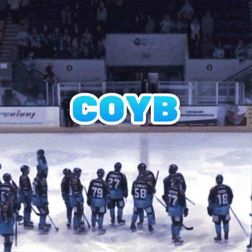 Hockey Players On Ice With Word Coyb GIF
