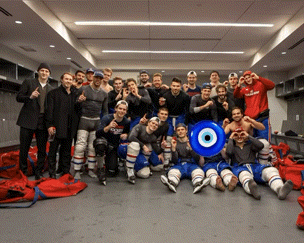 Hockey Players Posing for Photo