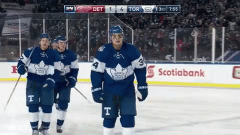 Hockey Players Standing On Ice GIF