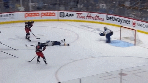 Hockey Rink With Tim Hortons and Pezzo Pizza Ads
