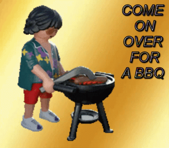 Hockey Stick Bbq Animated Art GIF